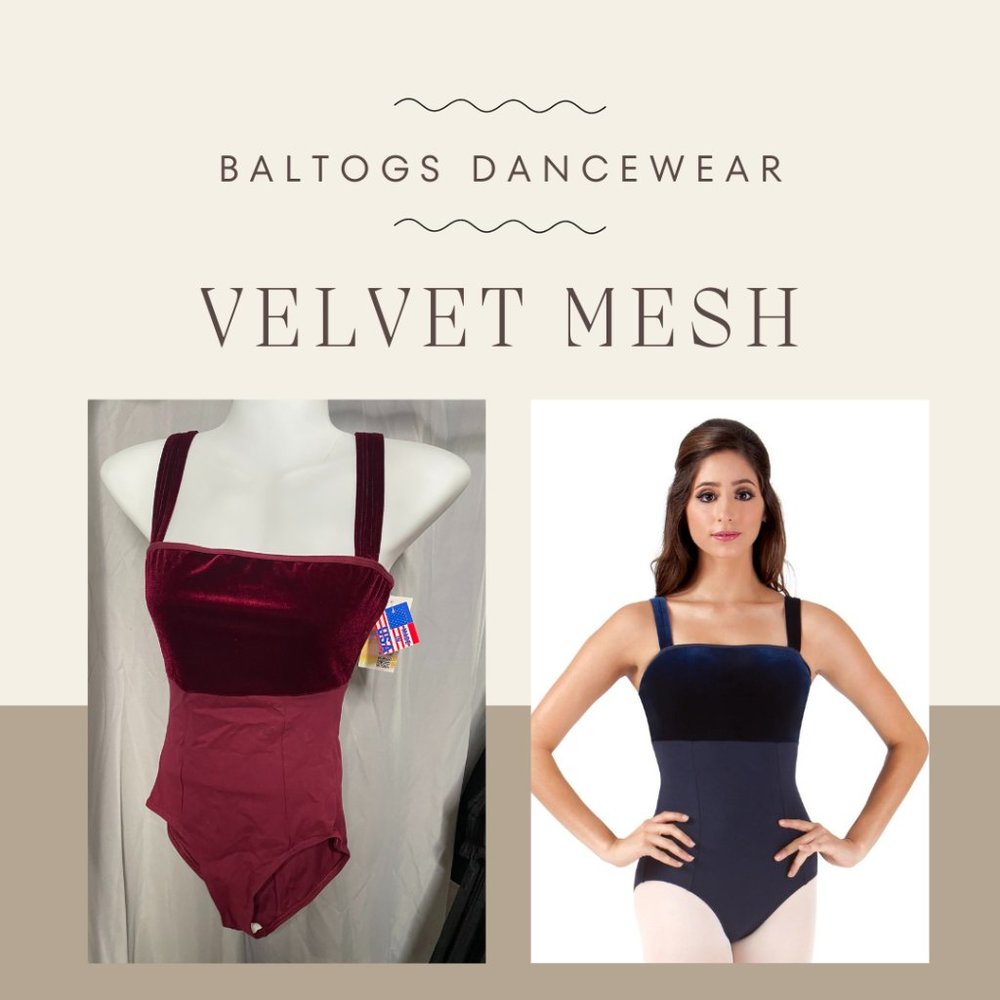 NEW BALTOGS WOMEN'S ADULT TANK VELVET LEOTARD Navy Size S